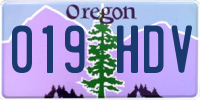 OR license plate 019HDV