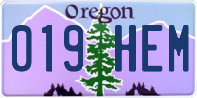 OR license plate 019HEM