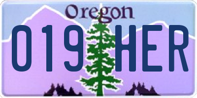 OR license plate 019HER