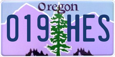 OR license plate 019HES