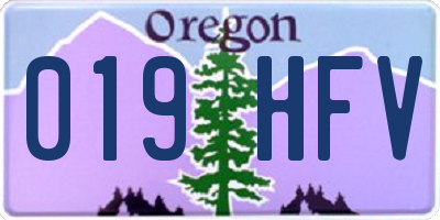 OR license plate 019HFV