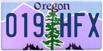 OR license plate 019HFX
