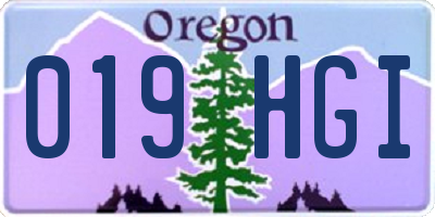 OR license plate 019HGI