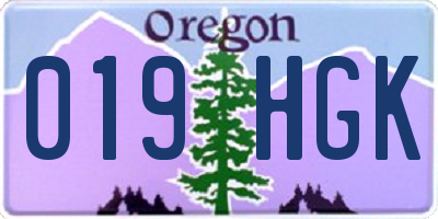OR license plate 019HGK