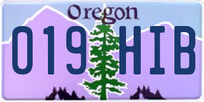 OR license plate 019HIB