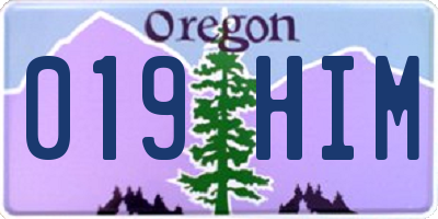 OR license plate 019HIM