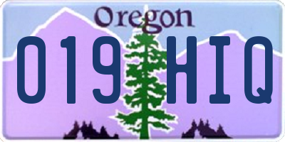 OR license plate 019HIQ