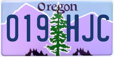 OR license plate 019HJC