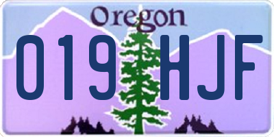 OR license plate 019HJF