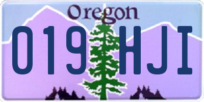 OR license plate 019HJI