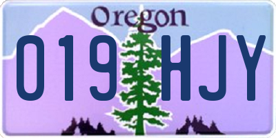 OR license plate 019HJY