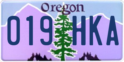 OR license plate 019HKA