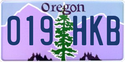 OR license plate 019HKB