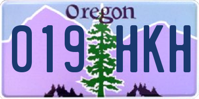 OR license plate 019HKH