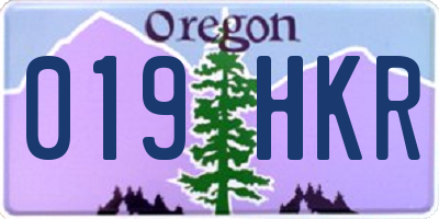 OR license plate 019HKR