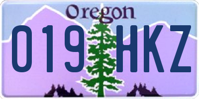 OR license plate 019HKZ