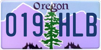 OR license plate 019HLB