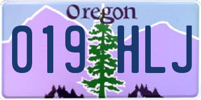 OR license plate 019HLJ