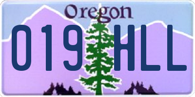 OR license plate 019HLL