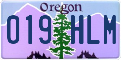OR license plate 019HLM