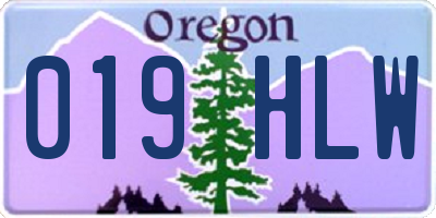 OR license plate 019HLW