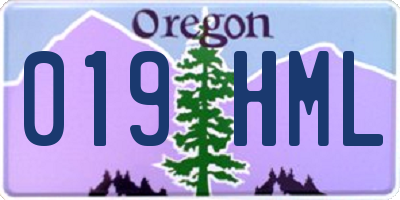 OR license plate 019HML