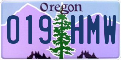 OR license plate 019HMW