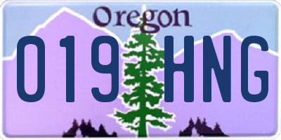 OR license plate 019HNG