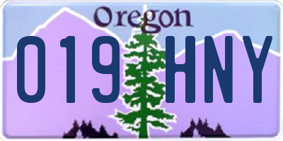 OR license plate 019HNY