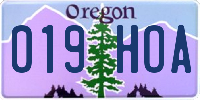 OR license plate 019HOA
