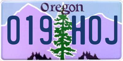 OR license plate 019HOJ