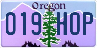 OR license plate 019HOP