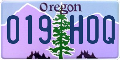 OR license plate 019HOQ