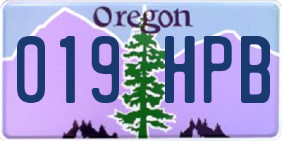 OR license plate 019HPB
