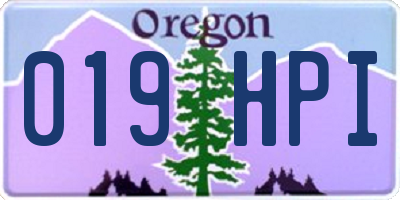OR license plate 019HPI