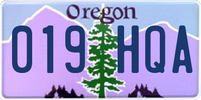 OR license plate 019HQA