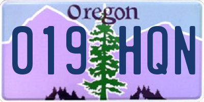 OR license plate 019HQN
