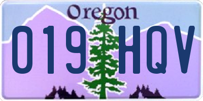 OR license plate 019HQV
