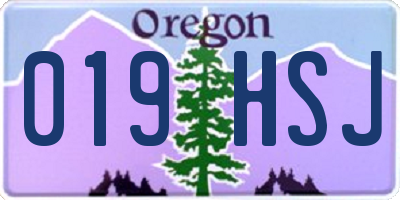 OR license plate 019HSJ
