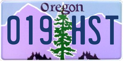 OR license plate 019HST
