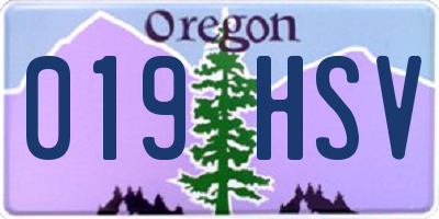 OR license plate 019HSV