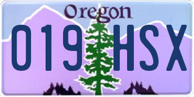 OR license plate 019HSX