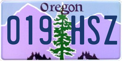 OR license plate 019HSZ