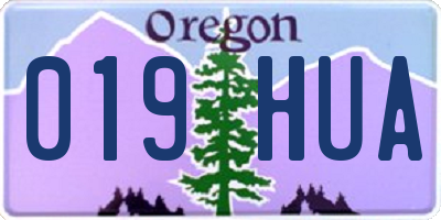 OR license plate 019HUA