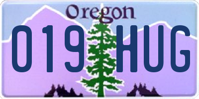 OR license plate 019HUG