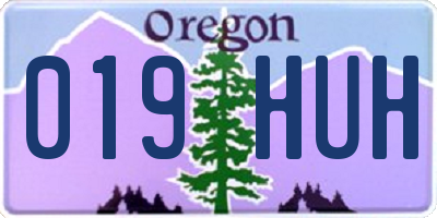 OR license plate 019HUH