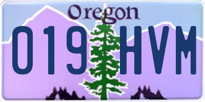 OR license plate 019HVM