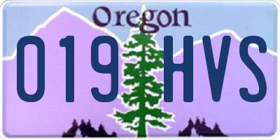 OR license plate 019HVS