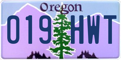 OR license plate 019HWT