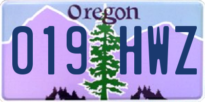 OR license plate 019HWZ